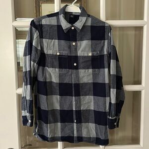 Gap Kids blue & gray plaid size 14–16 shirt
